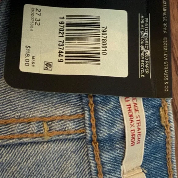 Levi's Women's Straight Leg Jeans in Light Blue - Picture 4 of 5